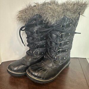 Sorel Women Boots Tofino II Quilted Waterproof Faux Fur LL1846 011 Black Sz 7.5